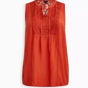 Torrid Swiss Dot Crochet Top - Orange